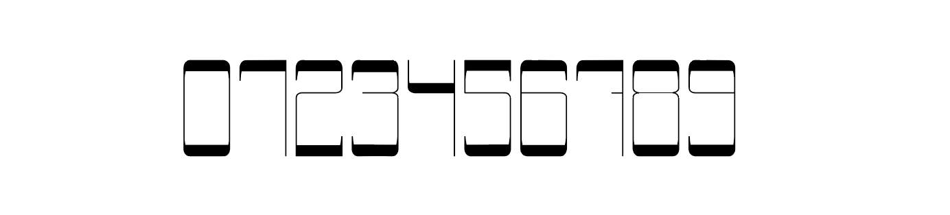 Schrift Tic Tac Regular Ziffern
